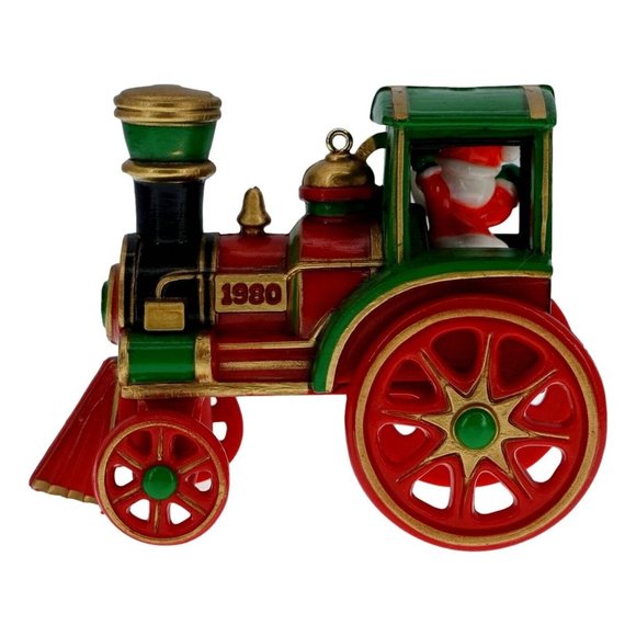 Hallmark 1980 Ornament Santa's Express Holiday Travels Train Locomotive #2 New - Picture 3 of 11